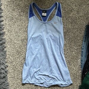 Nike Blue Fitted Sleeveless Tank Top